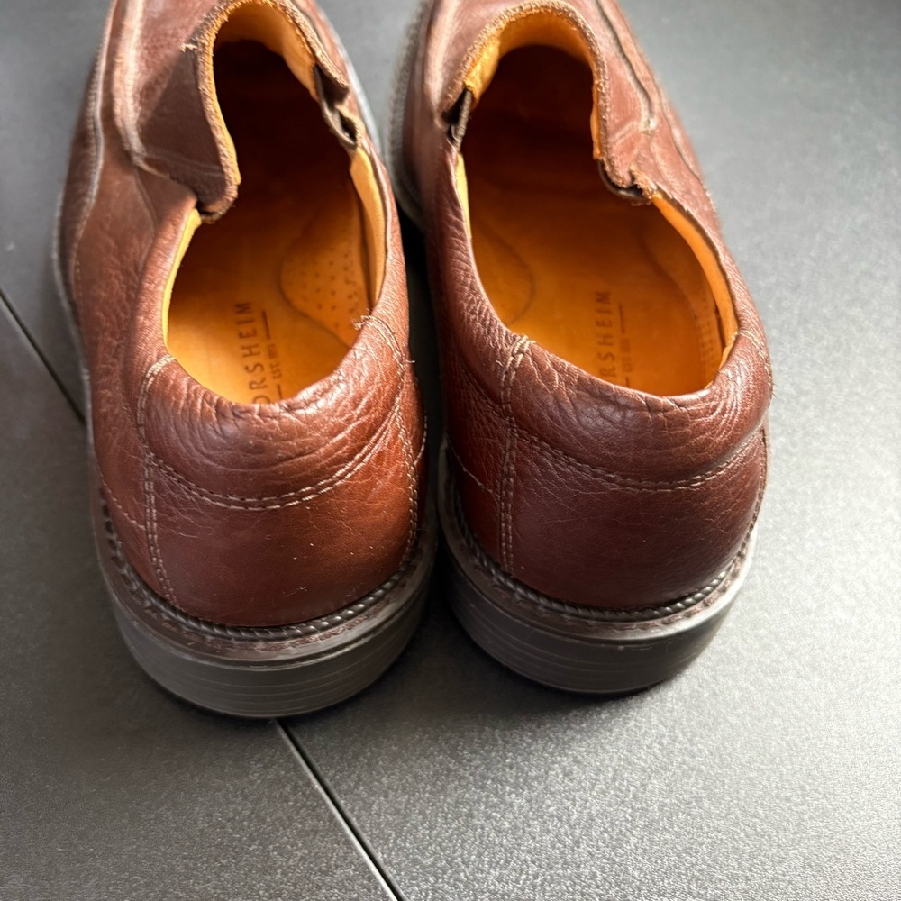 Florsheim Men's Derek Cognac Brown‎ Leather Slip-On Shoes sheepskin office 8.5 - Picture 2 of 5